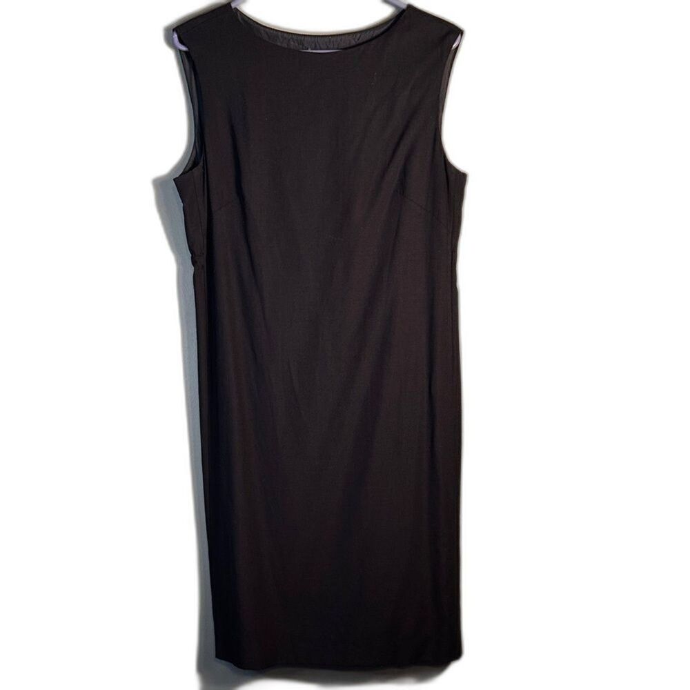 Women's Black Midi Dress Size 10 Sleeveless 80% Wool Alberta Ferretti